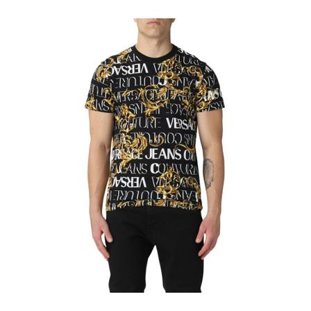 Versace, T-Shirts Zwart, Heren, Maat:L