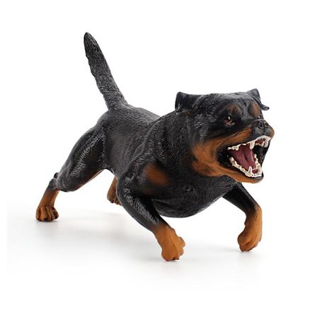 Stor Rottweiler Hund Figur – Realistisk PVC Modell, Svart og Brun Aggressiv Hund Statue, Statisk Håndverk Skrivebordsleke, Dekorativ Dyrefigur for 