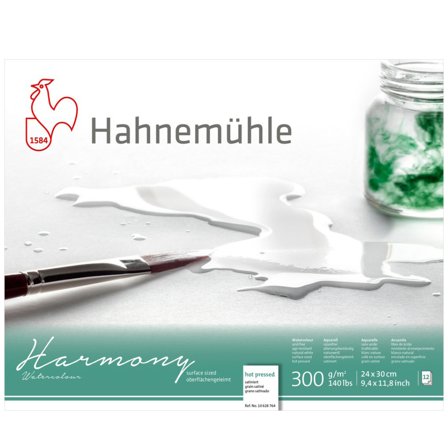 Hahnemühle Akvarellpapper Harmony 300 g Hot Pressed 24 x 30 cm