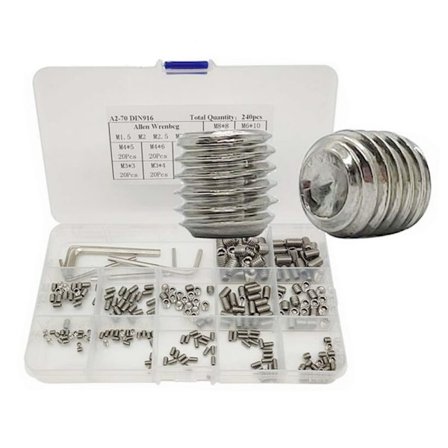 240stk sekskantet unbrakonhode socket sett skruer Sortimentsett Grub