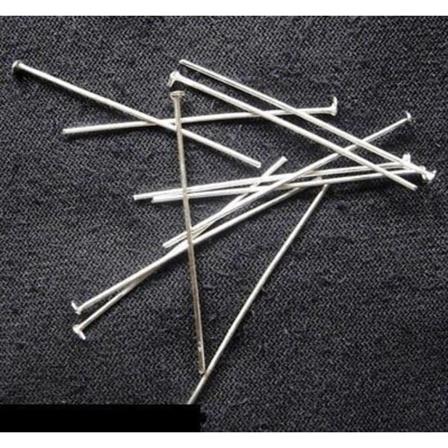 100 Stsilverpläterade Hattpinnar Med Platt Hatt 28 Mm. Långa