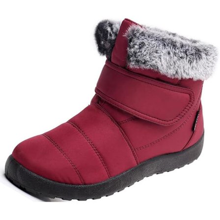 Dame Snestøvler Vinterstøvler Varme Sko Foret med Pels Vinter Varme Snestøvler til Damer Vandtætte Skridsikre Ankel Snestøvler