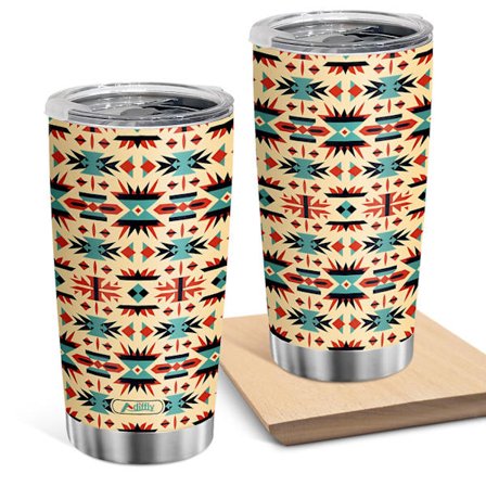 20oz Vakuumisoleret Tumbler med Abstrakt Mønsterprint Dobbeltvægget Kaffekop XFH