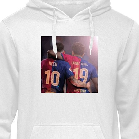 Barne-Hoodie | Myk Hettegenser for Barn Lamine Yamal VS Messi hvit