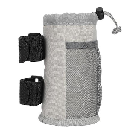 Säädettävä pyörän pulloteline 12–32 unssin pulloille, kestävä Oxford-kangas pyörätuolin mukiteline 0,9–2 tuuman tankoihin, harmaa 17,5 x 8,5 x 17,5 cm