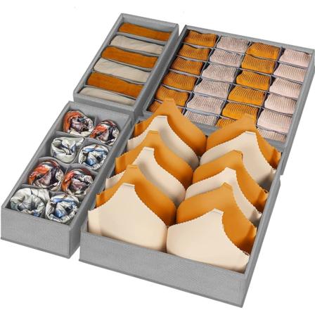 Lingerie Oppbevaringsboks 4 Sett BH Strømper Nonwoven Skuffesorterer