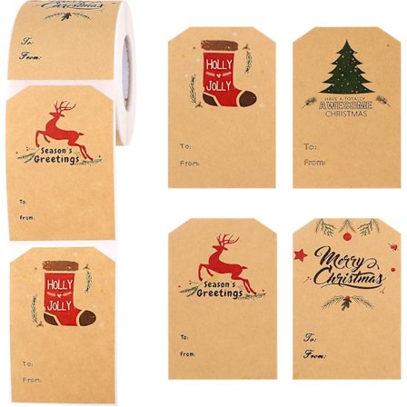 300 st/rullar Julgåva Etiketter Klistermärken Jul Självhäftande Gåva Etiketter För Julgåva Påse Etikett Klistermärke Dekaler Jul Festival Dekoration