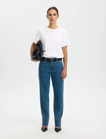 Selected Slfmyessential Ss O-Neck Tee Noos - White - XS