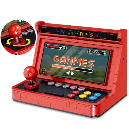 Simulering Retro Skrivbord Spel Maskin Modell Mikro Building Blocks