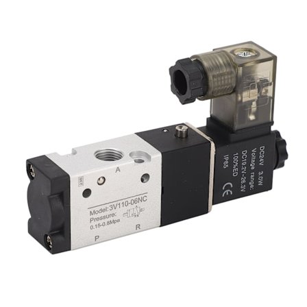 Pneumatisk Solenoidventil Elektrisk Luftbryter 1/8in NPT 2-posisjon 3-veis DC 24V Kontroll