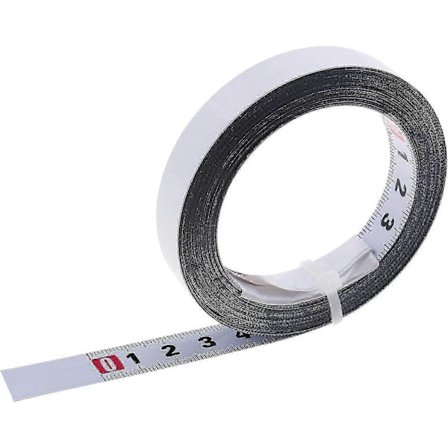 5m Selvklæbende Målebånd med Metrisk Skala Fra Venstre Mod Højre til Træbearbejdningsværktøj