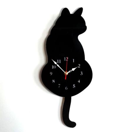 IC Kreativt Mode Ny Silent Wagging Tail Kat Vægur