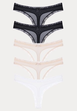 DORINA - Essential Microfibre Thong 5-pack - L