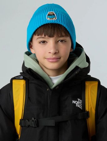 The North Face Kids Tnf Logo Box Cuffed Beanie - Blue - ONE SIZE