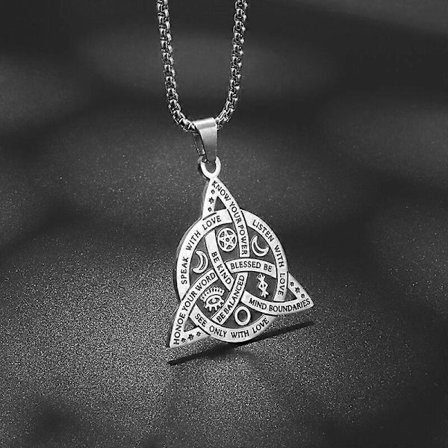 Häxknut Halsband Rostfritt Stål Magisk Knut Pagan Häxkonst Symboler Hänge Keltisk Knut Halsband Smycken Gåvor för Kvinnor