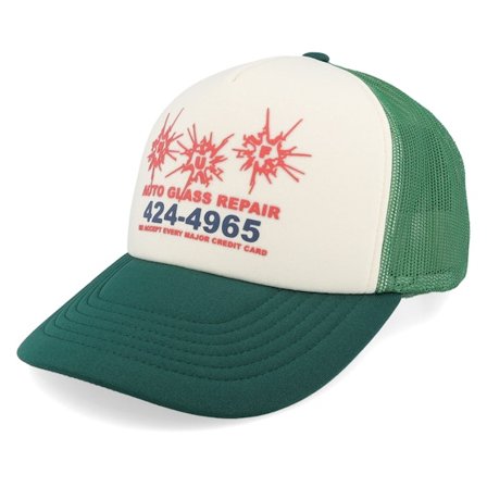 HUF - Grün trucker Cap - Auto Glass White/Green A-Frame Trucker @ Hatstore