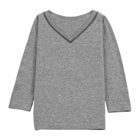 Fabiana Filippi V-neck Stickat grå, Dam Stickade tröjor & koftor, Dam, Storlek: L