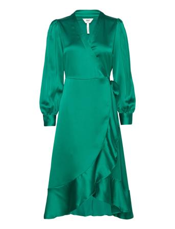 Objsateen Wrap Dress A Fair Dresses Wrap Dresses Grønn Object*Betinget Tilbud