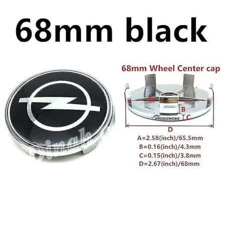 4 stk Opel 56mm 59mm 60mm 64mm 68mm Bil Felg Senter Nav Kapsler Svart Sølv Felger Deksel Auto Logo Merke Emblem Deler Tilbehør Llwl