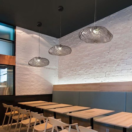 LED-pendellampe Sky-formet glass-lysestake