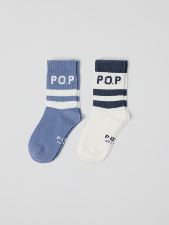 Polarn O. Pyret - 2-pack of socks - 37|39 - Childrenswear - blue