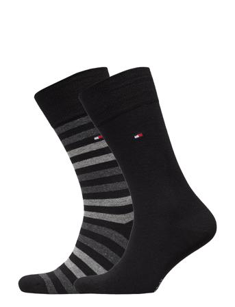 Th Men Duo Stripe Sock 2P Black Tommy Hilfiger