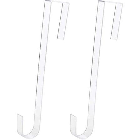 2 kpl Läpinäkyviä 30 cm Seppeleenripustimia Koukku Jouluseppeleenpidike Sisä- ja ulko-oviin