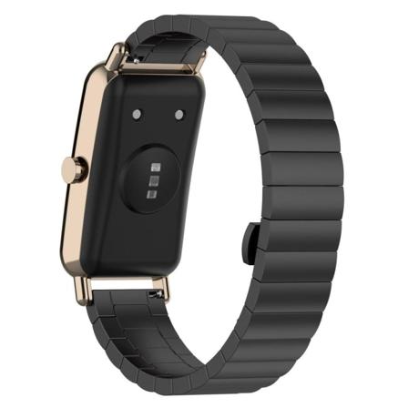 16mm Huawei Watch Fit Mini ruostumattomasta teräksestä valmistettu ranneke - Musta Black