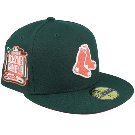 New Era - MLB Green fitted Czapka Z Daszkiem - Boston Red Sox Serenity 59FIFTY 99 All Star Game Dark Green/Lava Fitted @ Hatstore