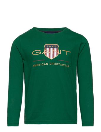 D1. Archive Shield Ls T-Shirt T-shirts Long-sleeved T-shirts Grön GANT