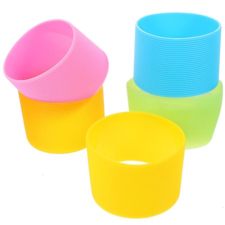 5 stk. Silikon Kop Sæt Drikkehylster Holder Vandflaske Bærer Silikon Kop Dæksel