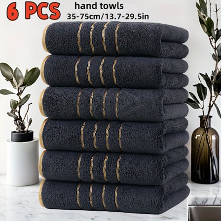 Stk. Luksuriøst Håndklesett, Gullstripet, Mikrofiber, Spa-håndklær, Hjem/Spa/Valentinsdag-CJY