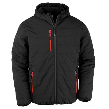 Result Genuine Recycled Mens Compass Padded Jacket L Svart/Röd