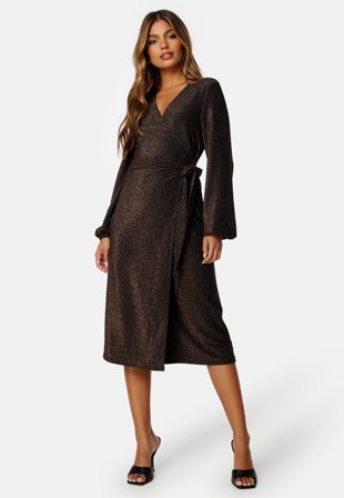 Happy Holly Sparkling Midi Wrap Dress Klær
