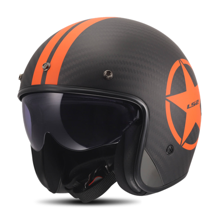 LS2 OF601 BOB II C Star Öppen Hjälm Stjärna/Orange S