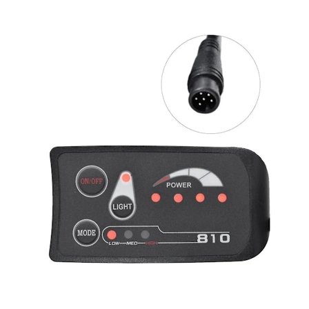 [QD] 6-pin S810 E-cykel Måler LED Display Ip65 36v Uart til Elcykel Elektrisk Cykelmåler (36v)