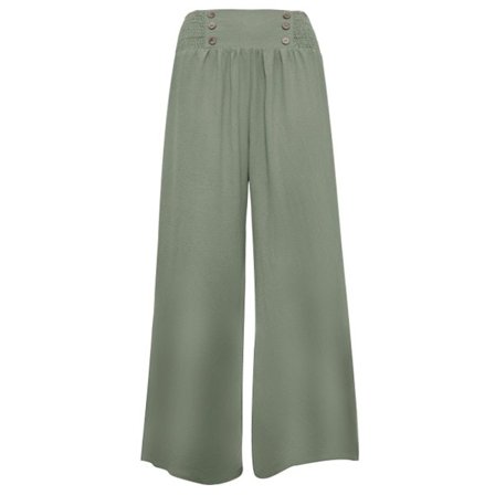 Kvinnors vida benbyxor med hög midja elastiska Palazzo-byxor M CDQ