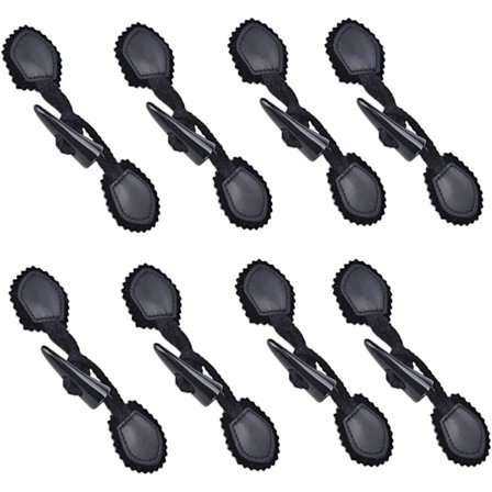 8 paria nahkaisia sarvipainikkeita (musta), duffel-painikkeita takkiin, nahkainen duffel-takin sarvipainike, Duff