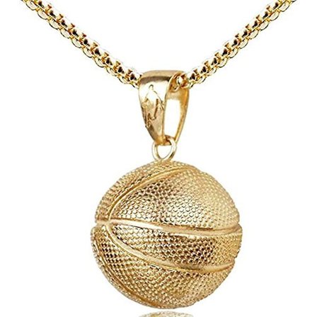 Mode Basketball Vedhæng Halskæde Rustfrit Stål Kæde Hip Hop Sports Halskæde Fitness