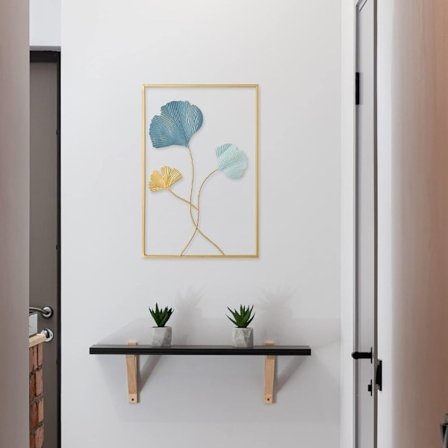 Ginkgo Leaf Metal Vægdekoration Værelse Metal Vægdekoration