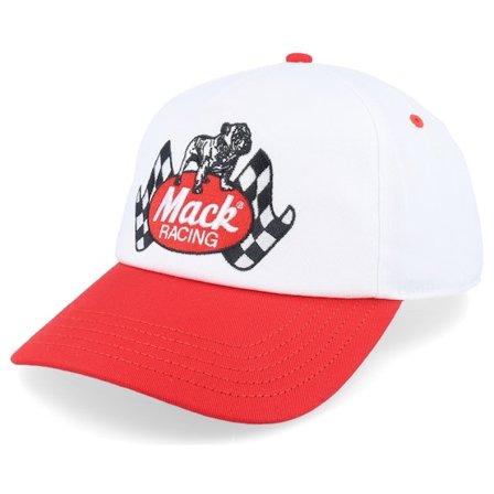 American Needle - White adjustable Caps - Mack Truck Roscoe White/Red A-Frame Adjustable @ Hatstore