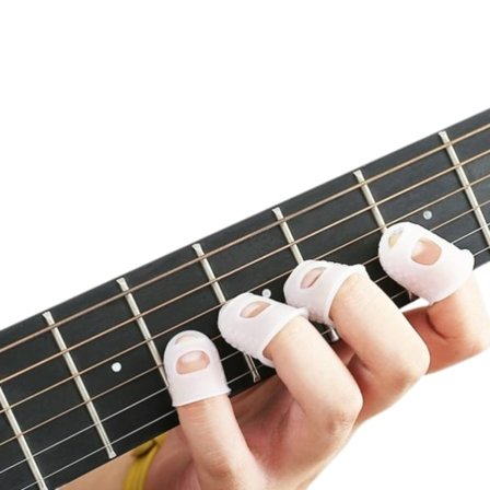 Guitar Fingerbeskyttere - 25 stk. Silikone Gennemsigtige Fingerbeskyttere til Spil og Øvelse