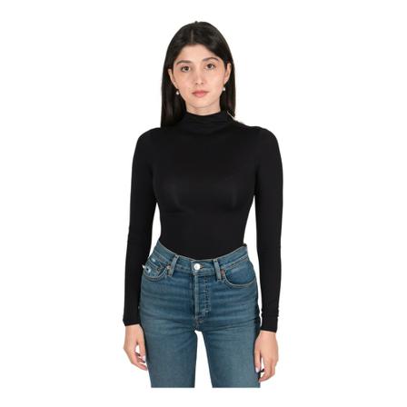 Vince, V734583632 Mock Bodysuit Zwart, Dames, Maat:M