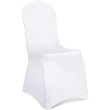Hvit Elastisk Feststoltrekk Stol 1 stk Vaskbar Universal Spisestuestoltrekk for bankett, bryllup, arrangement, hotell, innendørs, utendørs bruk