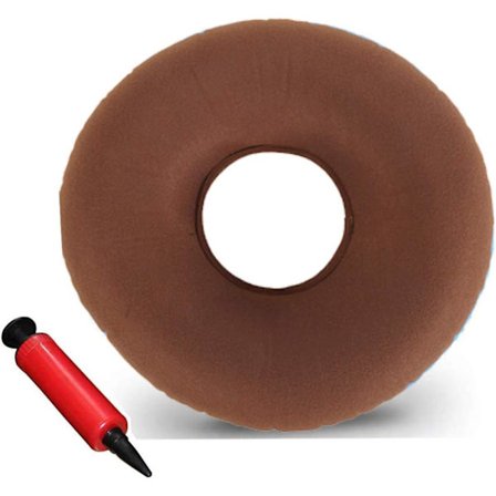 Siddepude Ortopædisk Ringpude Oppustelig Hæmoridebehandling Liggesår Graviditet Haleben Smerter, Kaffe + Pumpe