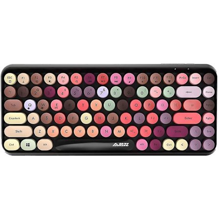 Wireless Bluetooth Keyboard, Mini 84-key Retro Round Keycap Wireless Bluetooth Keyboard, Ergonomic Design, Compatible With Pc, Computer, Laptop