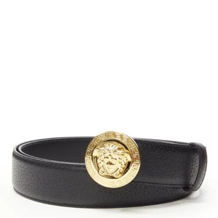 Versace Pre-owned, Pre-owned Leather belts Zwart, Dames, Maat:ONE Size