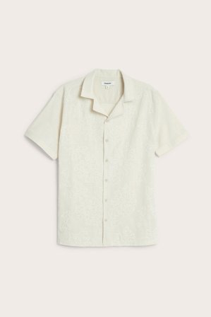 Kappahl | Resortskjorte med brodert mønster | Lys beige