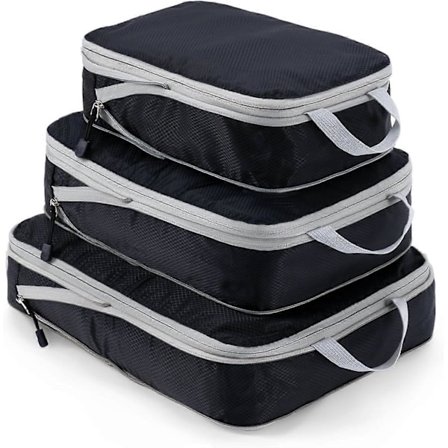 Kompressionspakkekuber til kufferter, 3 stk. udvidelige kuffertorganisatorer, letvægts rejsebagageorganisator pakkeposer opbevaringsposer rejse Ess