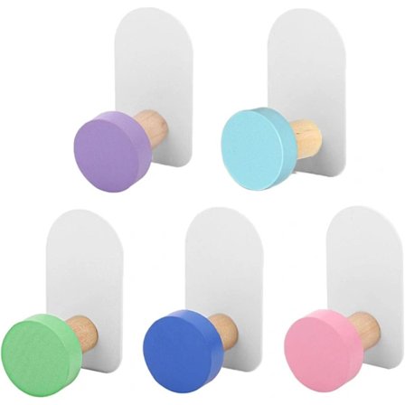 5 kpl Värikkäitä Itsekiinnittyviä Koukkuja, Monitoimisia Itsekiinnittyviä Koukkuja, Pyyhekoukkuja, Itsekiinnittyviä Tarrakoukkuja, Lasten 